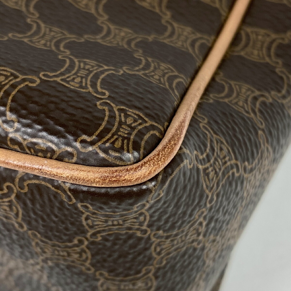 Celine Shoulder Pattern Brown Diagonal Leather Ba… - image 1